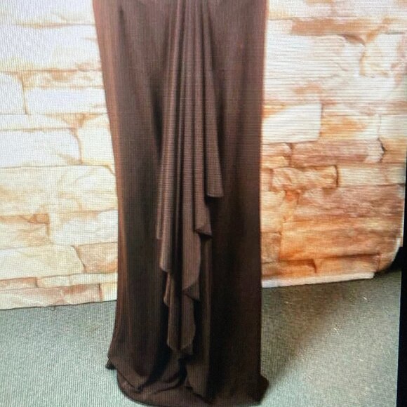 Rimini Elegant Dark Brown Maxi Dress Women Size 8 - Picture 16 of 16